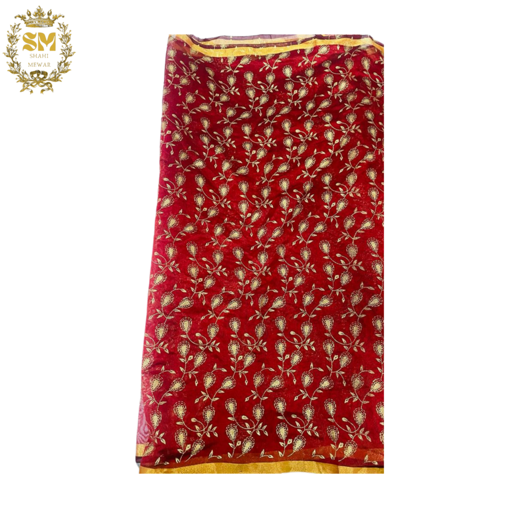 Red turban fabric